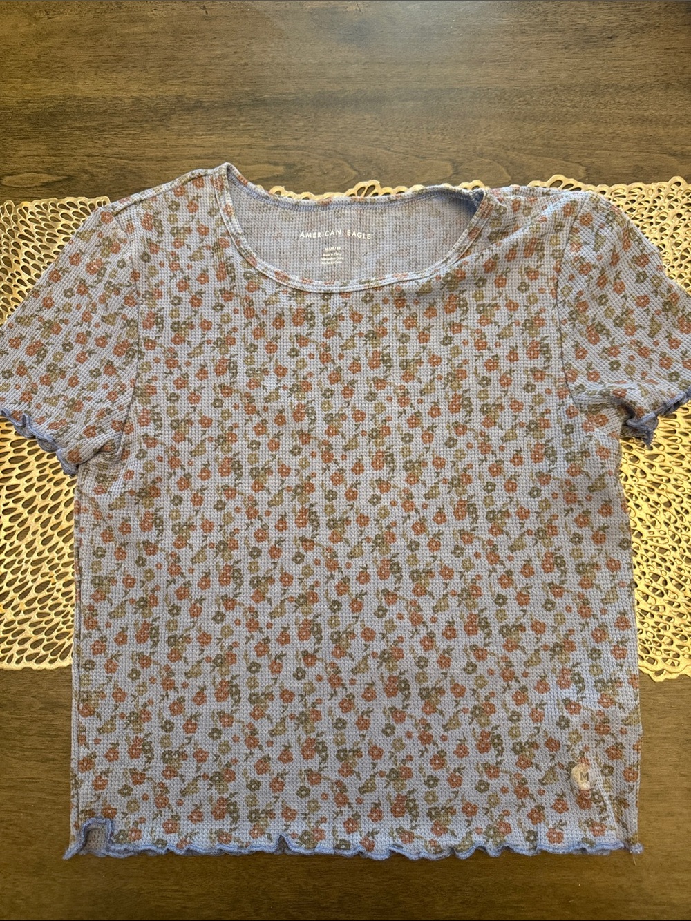 2 difference colors - American Eagle Outfitters  Floral Waffle Short Sleeve Tee